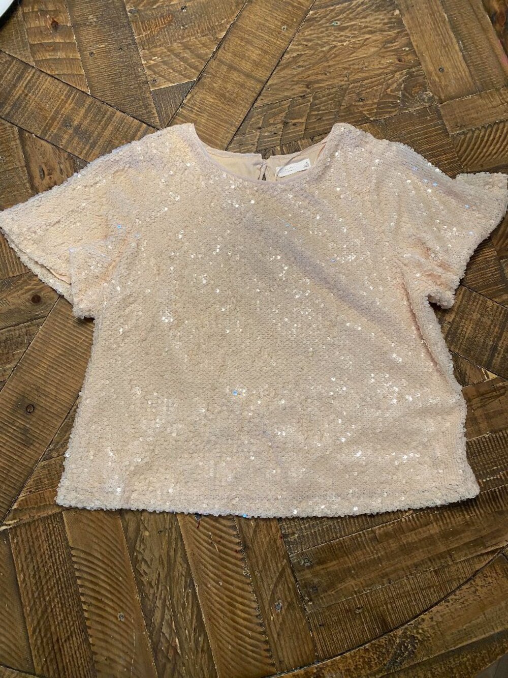Lauren Conrad, Size L, Ivory sequined blouse